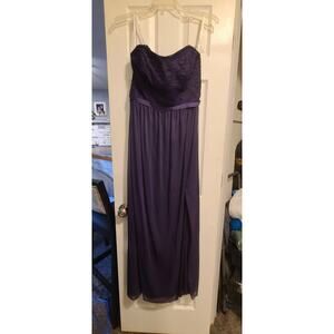 David's Bridal Long Maxi Strapless Bridesmaids' Dress Purple 8 Prom/ Homecoming